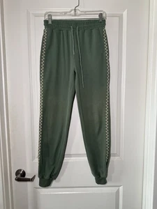 Anthropologie Solitaire bestickte Jogginghose Sweatpants Größe Small salbeigrün - Bild 1 von 4