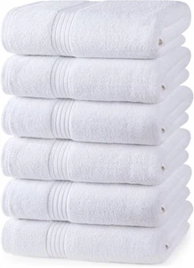 6 Piece Premium Hand Towels Set, 16 by 28 inches, 100% Ring Spun Cotton, Ligh... - Picture 1 of 8