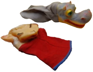 Shari Lewis Lambchop Nilpferd Konvolut 2 Puppen Vintage Gummikopf 60er Jahre - Bild 1 von 6