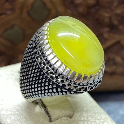 Joya vintage de Oriente Medio plata esterlina natural yemení sharaf ágata aqeeq Foto 1 de 4