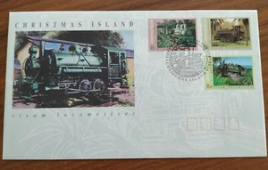 1994 Christmas Island Transport Steam Locomotives Trains Railway 3v Stamps FDC - Picture 1 of 3