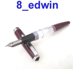 Unusual Vintage burgundy & transparent window Fountain Pen - Guiyan - Picture 1 of 8