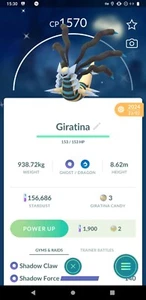 Pokémon Trade Go -- Brillante Giratina Origen Nivel 15 - Comercio Registrado - Imagen 1 de 1