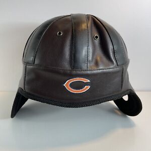 Reebok Chicago Bears Helmet Hat NFL Football Faux Leather Rare Vintage Style