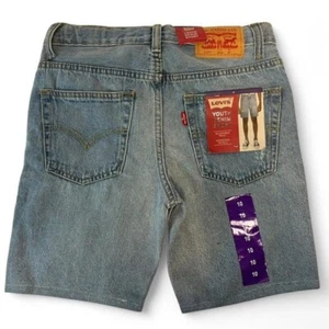 Levis 511 Denim Shorts Distressed Adjustable Waist Youth Size 10 0169 - Picture 1 of 3
