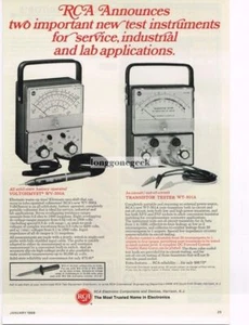 Voltmetro RCA Voltomyst WV-500A 1968 WT-501A tester transistor pubblicità vintage - Foto 1 di 1