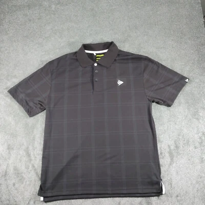 Camisa masculina Dunlop grande xadrez preta tênis golfe - Imagem 1 de 4