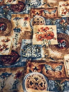 VTG `03 Patches of Florals Butterfly & Plates by Classic Cottons BTFQ - Picture 1 of 6