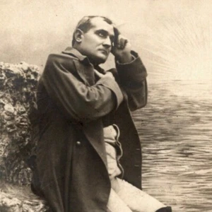 c1907-16 Russian / Cyrillic Postcard Napoleon Rests and Contemplates Near Water - Picture 1 of 3