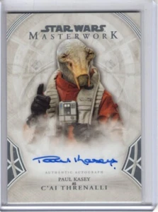 Autógrafos de obra maestra de Paul Kasey 2018 Star Wars #A-CS C'AI THRENALLI AUTO - Imagen 1 de 2
