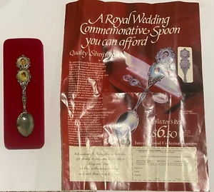 Collector's Spoon for Prince Charles & Lady Diana in Case + Original Advert Page - Bild 1 von 2