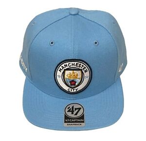 Manchester City 47 Brand Blue Snapback Flat Brim Adjustable Baseball Cap Hat 
