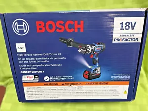 NEW SEALED Bosch 1/2" High-Torque Hammer Drill/Driver Kit GSB18V-1330CB14 18v - Picture 1 of 23