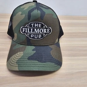 Gorra de camionero The Fillmore Pub Snapback para hombre verde camuflaje negra malla NUEVA ERA OS - Imagen 1 de 11