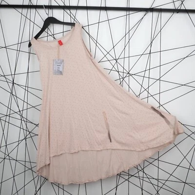 EWA i WALLA Women's Relaxed Loose Sleeveless Stretch Soft Pink Dot Tank Dress M - Image 1 of 4