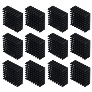12pcs Black Aluminum Cooler Radiator Heat Sink Heatsink 25 x 25 x 10mm - Picture 1 of 5