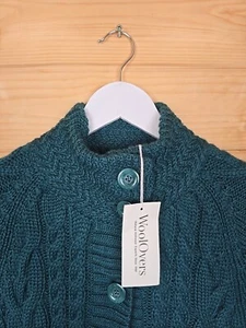 WoolOvers donna pura lana Aran Coatigan Eden taglia small nuovo con etichetta - Foto 1 di 15