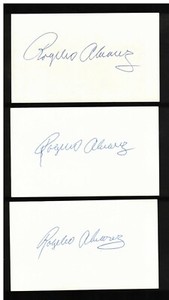 (3) ROGELIO ALVAREZ INDEX CARD SIGNED 1960 '62 CIN REDS PSA/DNA 1938-2012 CUBAN
