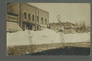 Scotland SOUTH DAKOTA RPPC 1909 BLIZZARD Snow MAIN STREET nr Tripp Tyndall  - Picture 1 of 2