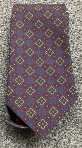 Corbata vintage multi geométrica azul rojo Canda C&A para hombre 3,5" ancho 57" largo - Imagen 1 de 3