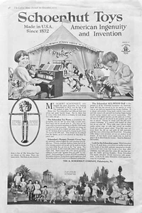 1919 Ad A Schoenhut Co Philadelphia piano de juguete, Humpty Dumpty Circus, muñeca de madera - Imagen 1 de 1