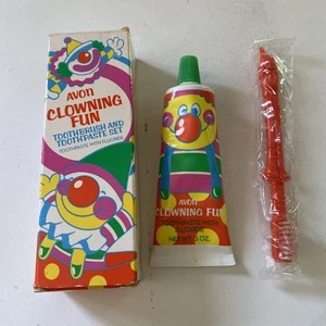 Avon 1989 Clowning Fun spazzolino da denti e dentifricio con fluoro NOS - Foto 1 di 7