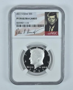 2021-S Kennedy Half Dollar Silver PF70 UCAM NGC Signature Label *4910 - Picture 1 of 5