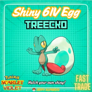 ✨️ Uovo Treecko Lucido 6IV ✨ Il tuo OT | Pokémon Scarlatto e Viola | HOME 🚀 Veloce - Foto 1 di 5