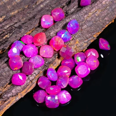 Ópalo etíope rosa natural 9,80 quilates facetado forma cuadrada piedra preciosa suelta tamaño 5X3 Foto 1 de 3