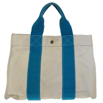 Bolso de Mano Hermes Bora Bora PM Blanco Algodón Pantone Foto 1 de 4