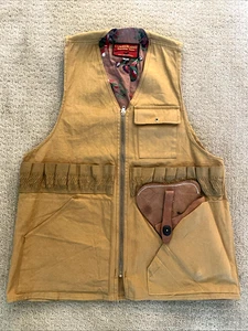 Vtg Cumberland Tapatco Canvas Hunt Vest S Pouch Leather Holster CONMATIC Zipper - Picture 1 of 16