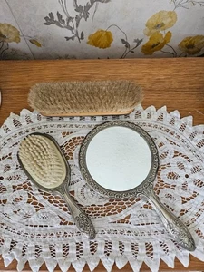 Victorian silver plate zinc vanity set. - Picture 1 of 2