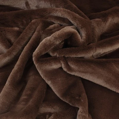 Plüsch Stoff Braun Meterware Sweat Fleece Winter Deko Bekleidung Mode Kissen - Bild 1 von 4