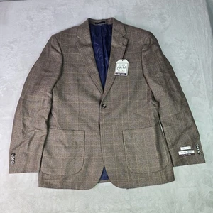 Neu mit Etikett Josa Bank Sport Mantel Blazer 41R braun Fensterscheibe 2 Knöpfe Brrr Leinen Wolle - Bild 1 von 11
