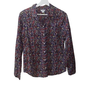 J. By J. Crew Button Down Shirt Floral Small Front Pocket 100% Cotton - Picture 1 of 7