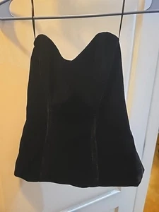 NEW Johnny Wujek Black Velvet Strapless Corset Bustier Top Formal Size 1 $69 - Picture 1 of 5