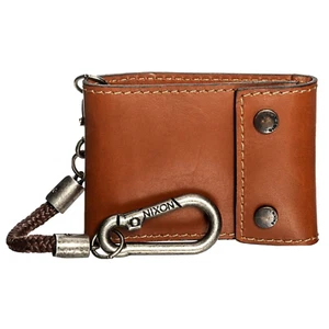 Nixon Men's Gravel Rope Saddle Leather Bi-Fold Wallet Removable Lanyard Chain - Picture 1 of 8