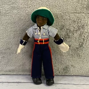 Vintage 50s Norah Wellings Black Felt Souvenir Doll England Jamaica Police 9" - Picture 1 of 9