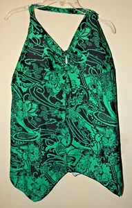 Firepearl Tankini grün & schwarz Badeanzug Oberteil Größe 22 - Bild 1 von 3