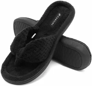 CIOR Fantiny Women's Cozy Memory Foam Spa Thong Flip Flops House Indoor Slippers - Picture 1 of 6