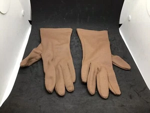 Vintage Women Unbranded Nylon Above Wrist Length Brown Gloves - Picture 1 of 2
