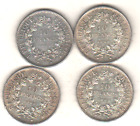 lot de 4 pièces de 10 francs Hercule en argent