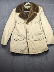 Montgomery Ward Quality Outerwear Jacket Size 42 Vintage 80s Button Faux Fur - Picture 1 of 14