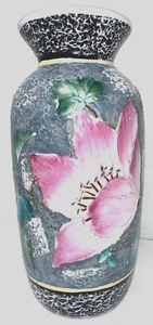Italian Vase Heavy Enameled Hand Painted 8 Inches Tall Signed Preowned - Picture 1 of 4