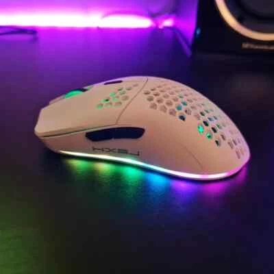 HXSJ T66 Ratón Inalámbrico para Juegos Ligero Panal RGB 600mAh para PC Xbox PS4