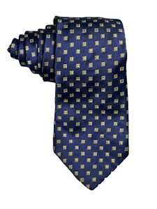 Allen Edmonds 100% SILK Men's Geometric Designer Blue Tie 63" x 3.25"