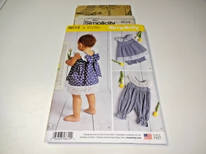 Simplicity 8614 Babies Dress Romper & Panties Size XXS - L - Picture 1 of 2