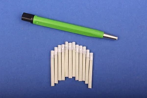 Set 1x Fibre Optic Eraser 4mm Green + 12 Fibre Optic Replacement Brushes 4mm Polishing Pen - Picture 1 of 1
