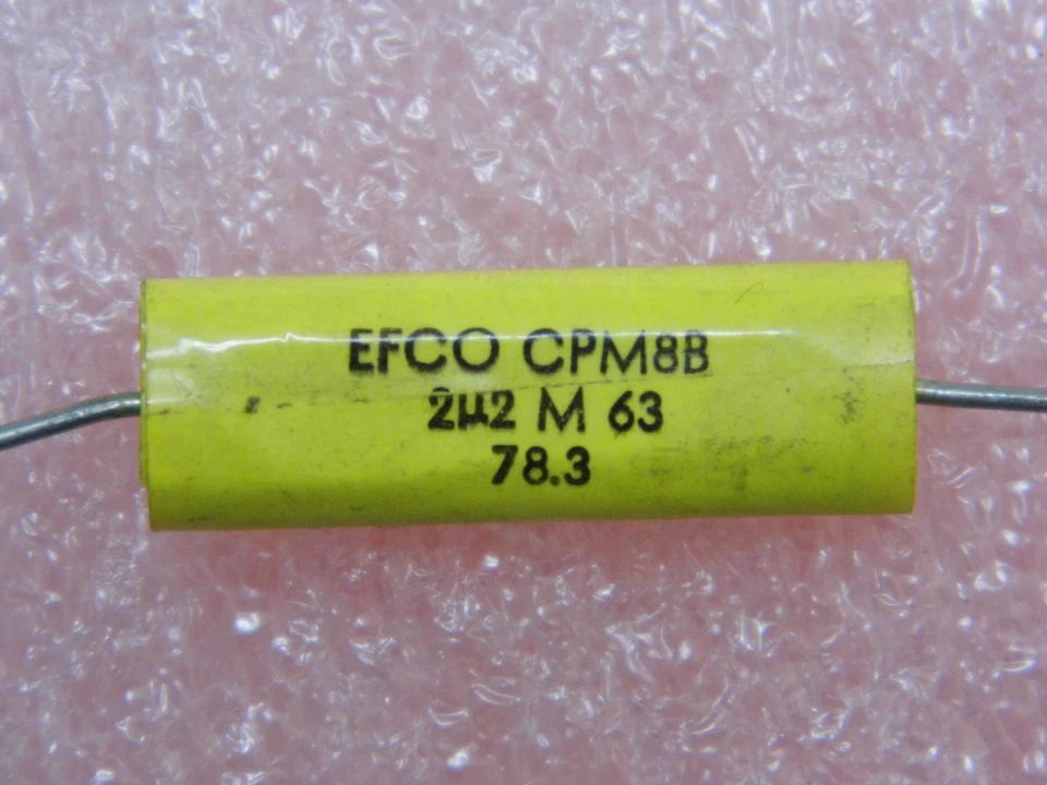 Lot x4 - condo condensateur polyester EFCO CPM8B axial 63V 2.2µF 2.2uF 2.2MF 20%