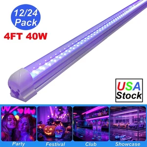12/24Pack 40W UV Black Light Bar UV LED Stage Blacklight Party DJ Club Halloween - Picture 1 of 13